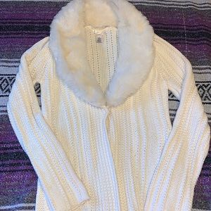 White House Black Market Fur Cardigan